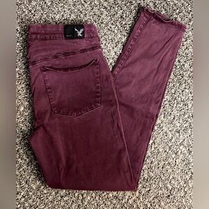 American Eagle Outfitters Maroon Jeggings 8